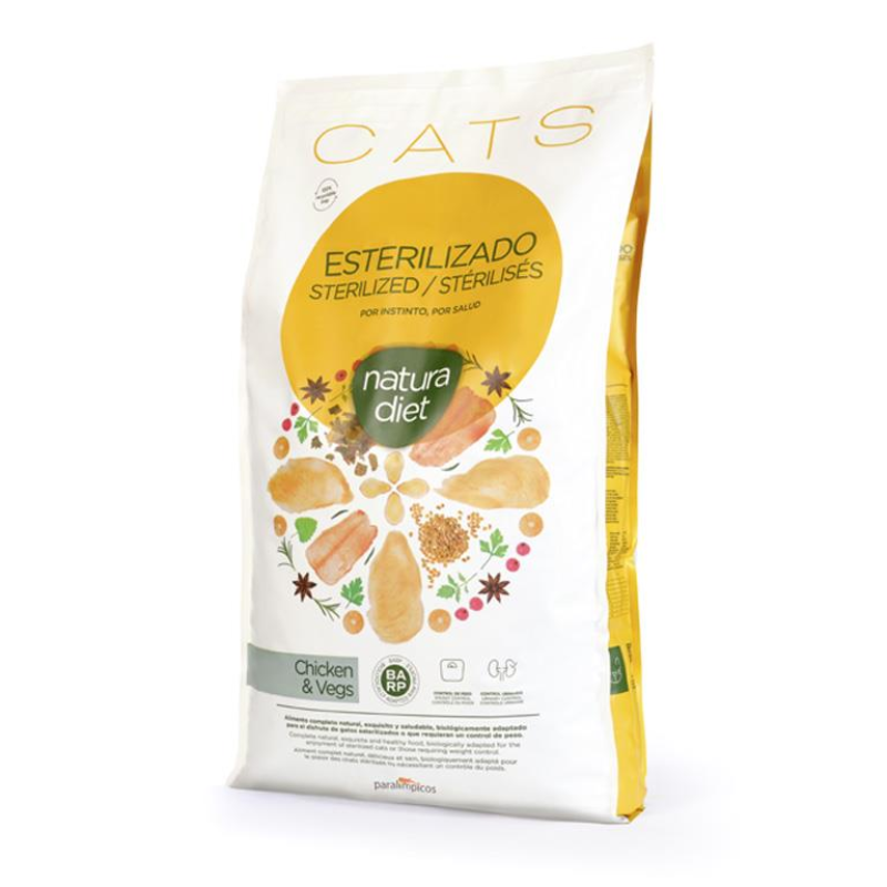 NATURA DIET GATOS ESTERILIZADOS POLLO 8 KG