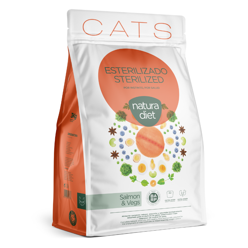 NATURA DIET GATOS ESTERILIZADOS SALMON 3 KG