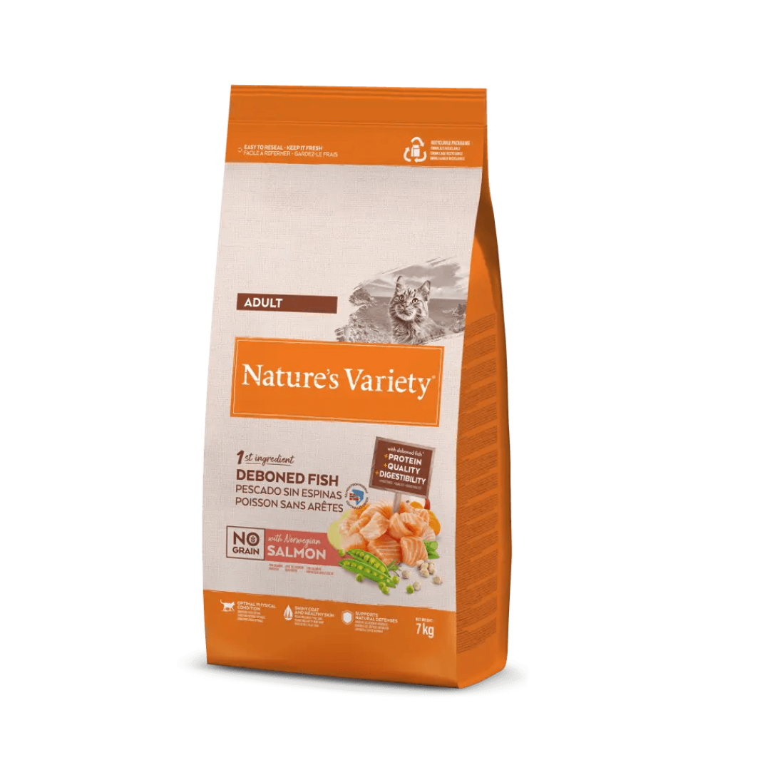 NATURES VARIETY GATOS ADULTOS NO GRAIN SALMON 7 KG