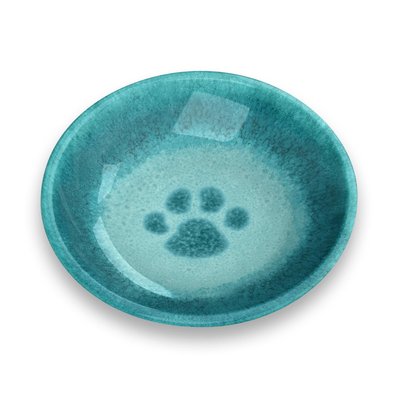 PLATO COMEDERO GATOS HUELLITA AZUL 200 ML