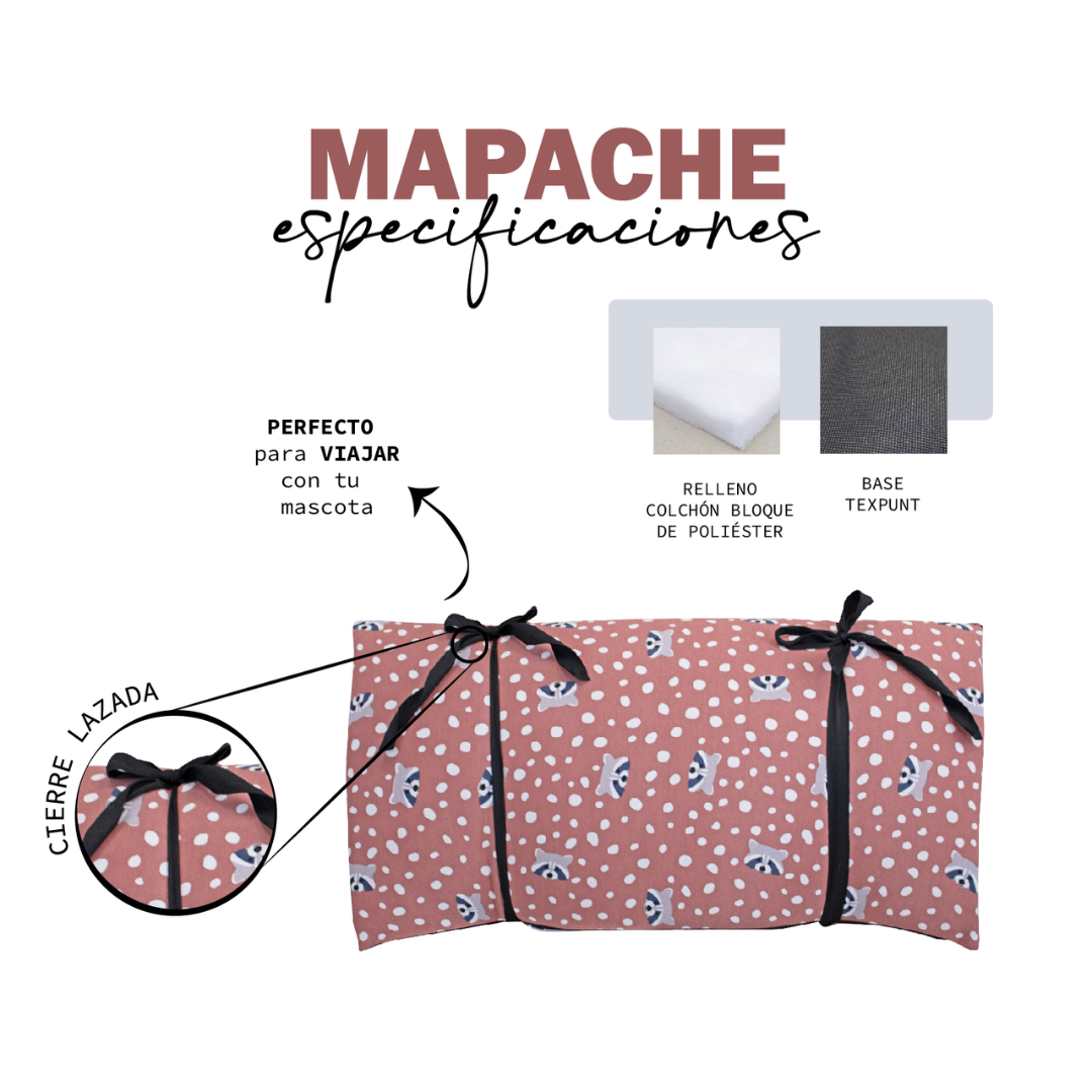 COLCHON VIAJE PARA PERROS MAPACHE