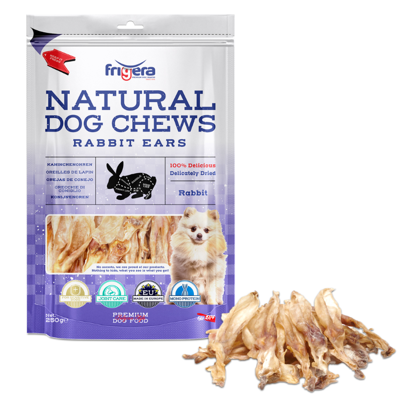 SNACK NATURAL OREJAS DE CONEJO PARA PERROS SIN PELO 250 GR