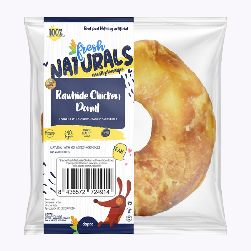 SNACK NATURAL PERROS DONUTS DE POLLO FRESH 10 x 100 GR