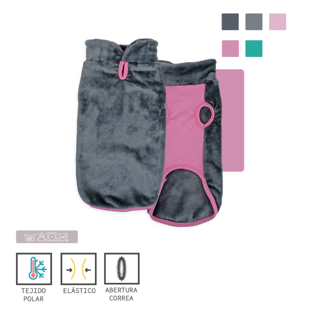 MI&DOG JERSEY PERROS POLAR BICOLOR ROSA