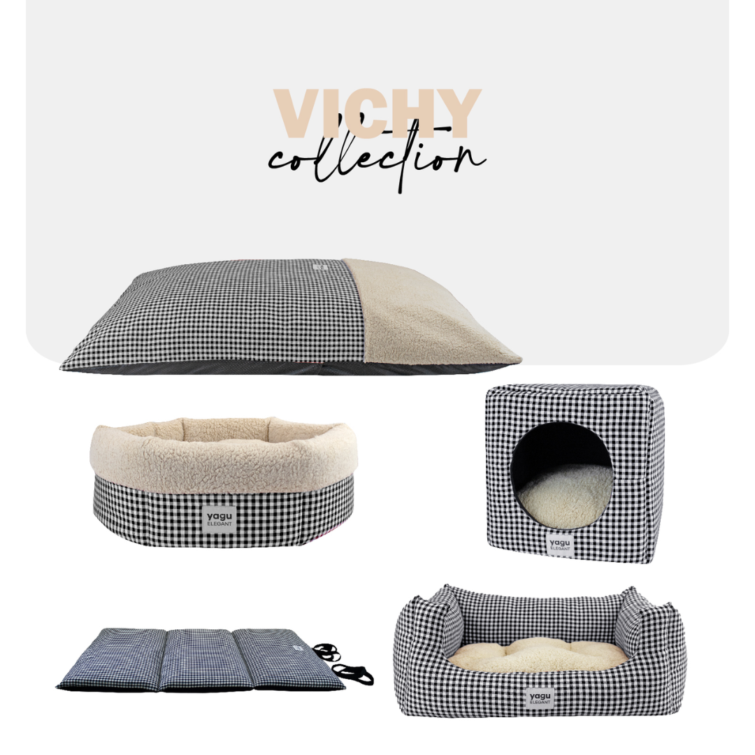 CAMA PERROS CONFORT VICHY NEGRO YAGU