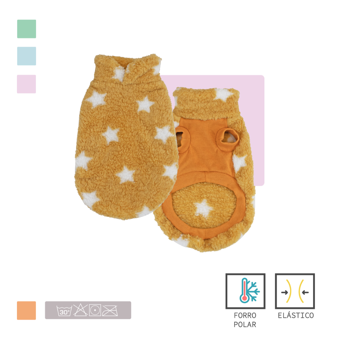 SUDADERA BORREGUILLO PERRO MI&DOG AMARILLA ESTRELLAS