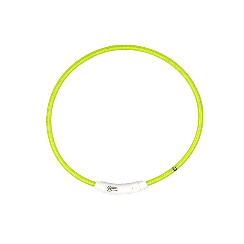 COLLAR LED PERROS DUVO SEGURIDAD SILICONA VERDE