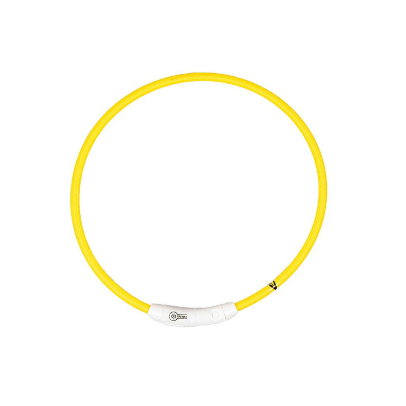 COLLAR LED PERROS DUVO SEGURIDAD SILICONA AMARILLO