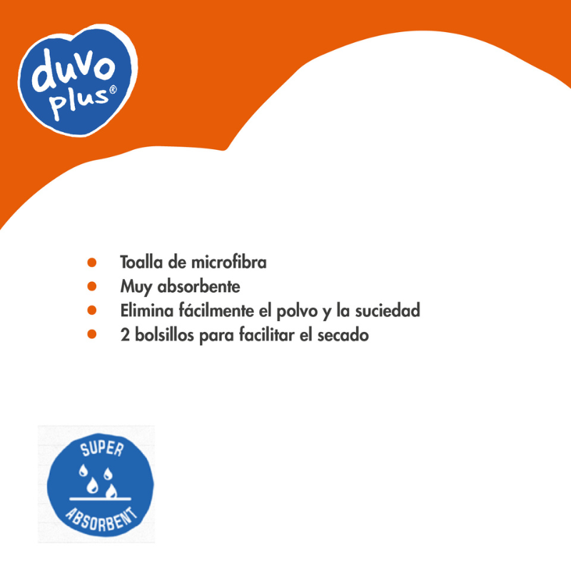 TOALLA BAÑO PARA PERROS MICROFIBRA DUVO