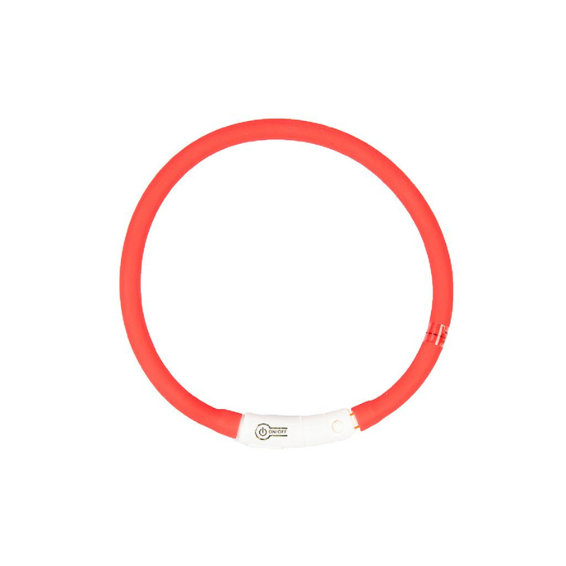 COLLAR LED PERROS DUVO SEGURIDAD SILICONA ROJO
