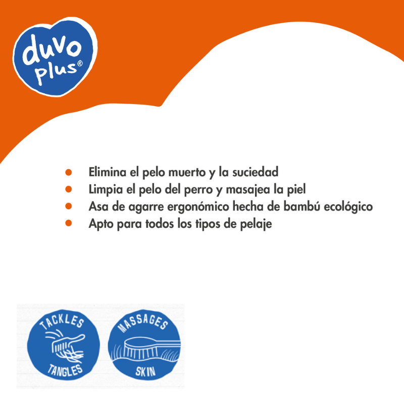 CEPILLO PARA PERROS BAMBÚ ECOLOGICO METÁLICO DUVO