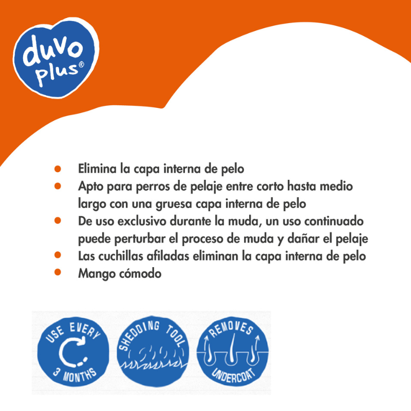 PEINE RASTRILLO QUITAPELOS PARA PERROS DUVO