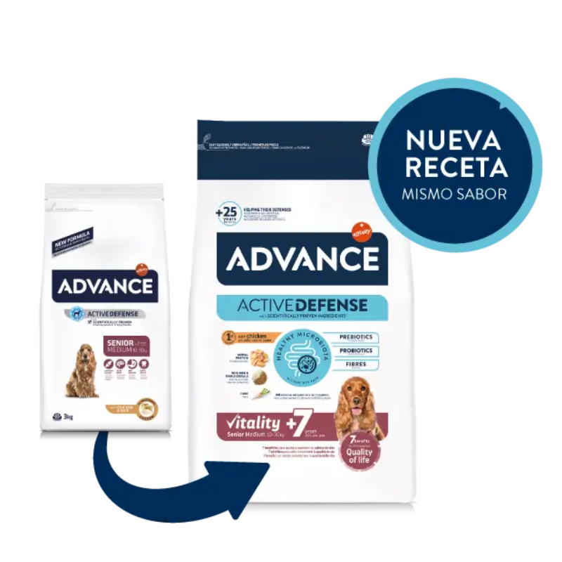 AFFINITY ADVANCE PERROS SENIOR MEDIUM POLLO ARROZ 12 KG