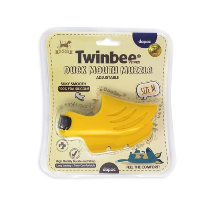 BOZAL PERROS SILICONA TWIMBEE DAPAC PREMIUM AMARILLO