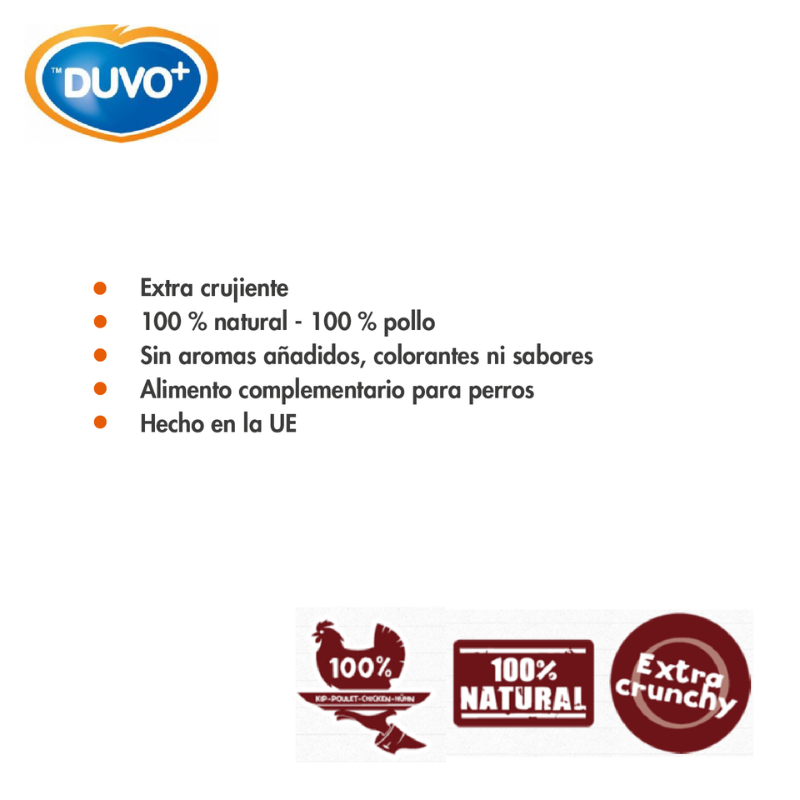 SNACK NATURAL PESCUEZO DE POLLO PERROS DUVO 250 GR
