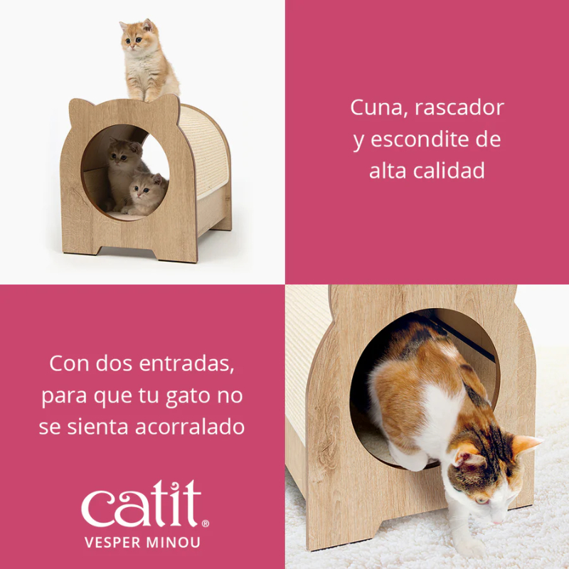 CUEVA REFUGIO RASCADOR GATOS CATIT VESPER MINOU