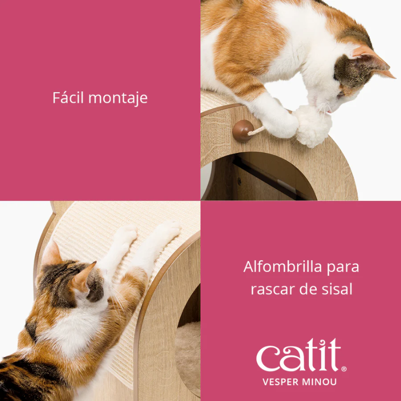 CUEVA REFUGIO RASCADOR GATOS CATIT VESPER MINOU
