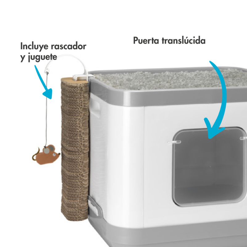 CASA ARENERO GATO CATCONCEPT MODERNA CON COJIN Y RASCADOR