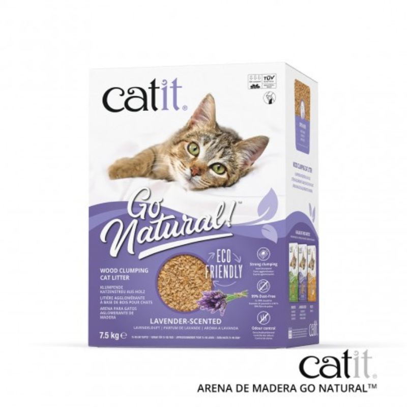 ARENA DE MADERA CATIT GO NATURAL CAJA 7,5 KG 15L