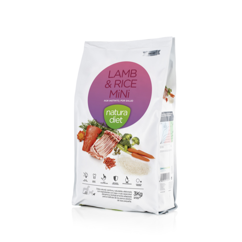 NATURA DIET CORDERO Y ARROZ MINI 3 KG