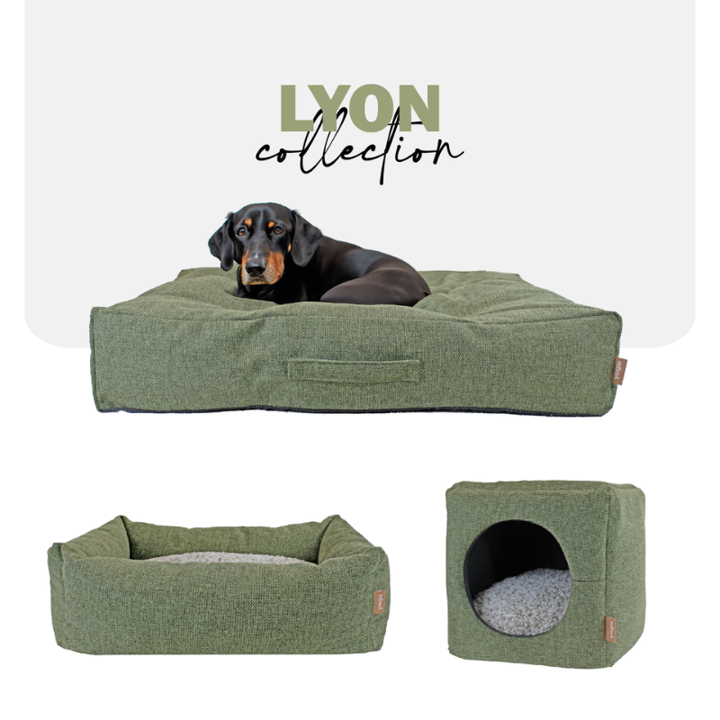 CAMA CUBO CONVERTIBLE PERROS Y GATOS LYON MENTA YAGU 33 x 33 x 33 CM