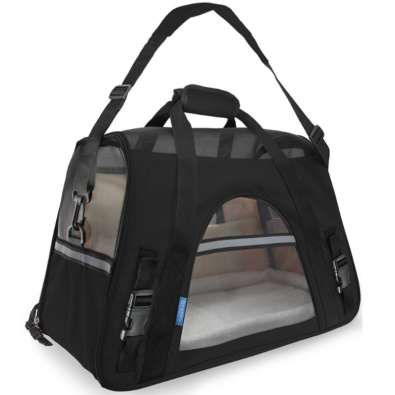 TRANSPORTIN PARA PERROS Y GATOS FLY FREEDOG NEGRO 48X25X33 CM