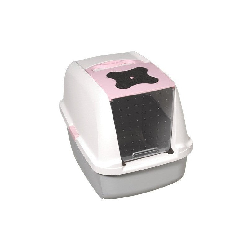 ARENERO CON CUBIERTA ROSA PARA GATO