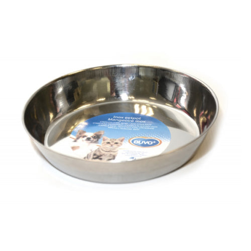 COMEDERO PARA PERROS Y GATOS ACERO PLANO (13 CM 200 ML)