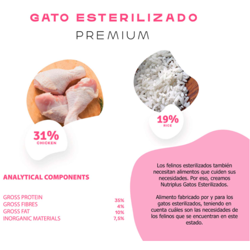 NUTRIPLUS GATOS ADULTO ESTERILIZADO