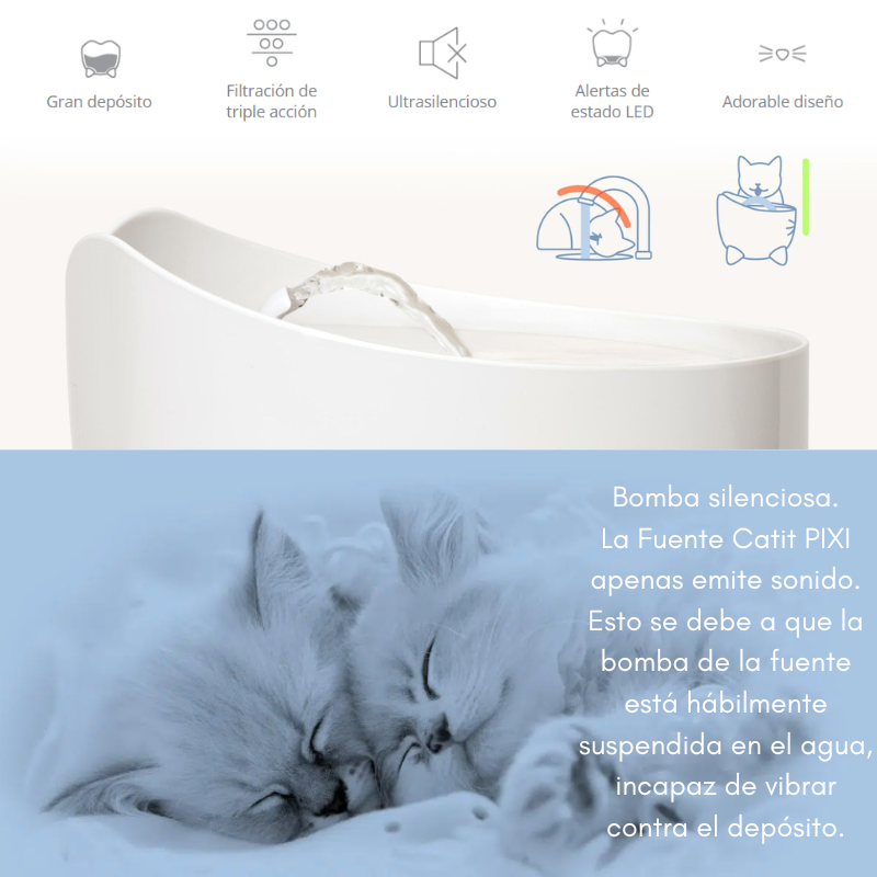 FUENTE 2,5 L CATIT PIXI DE COLORES