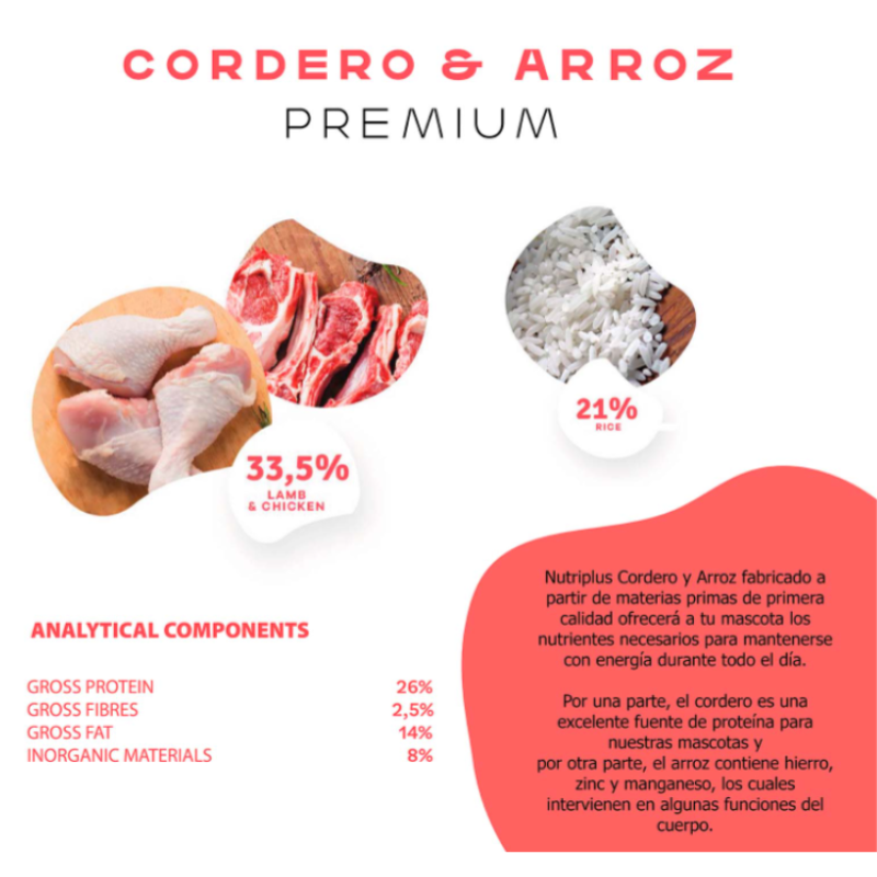 NUTRIPLUS PERROS ADULTO CORDERO