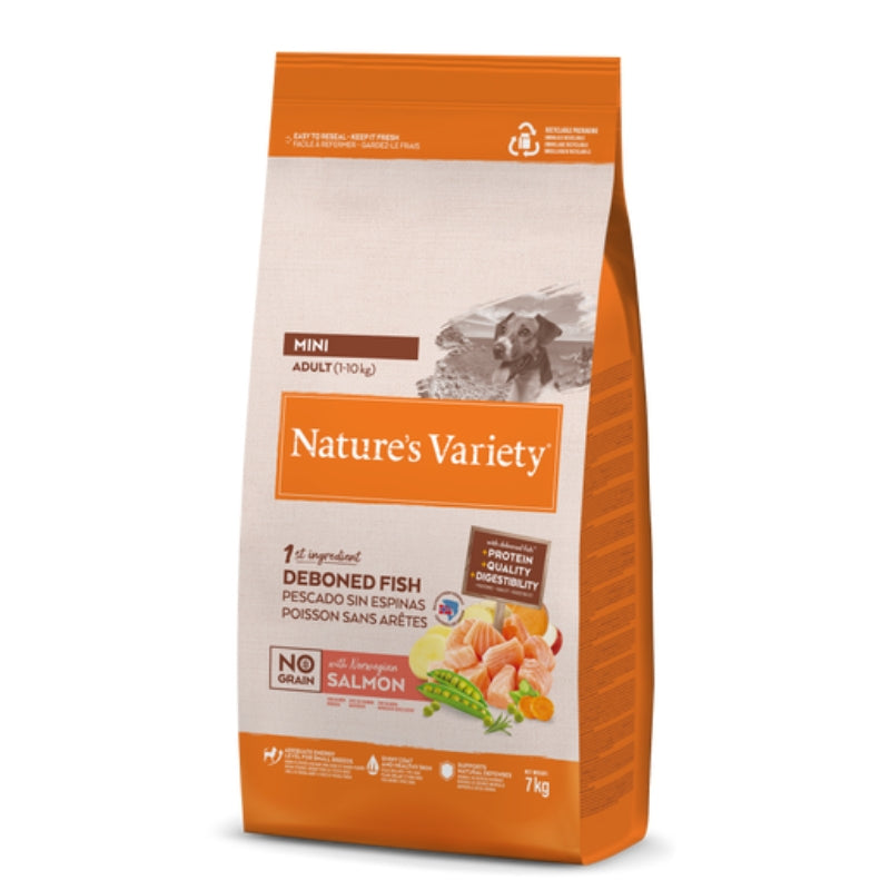 NATURES VARIETY PERROS MINI SALMON 7 KG