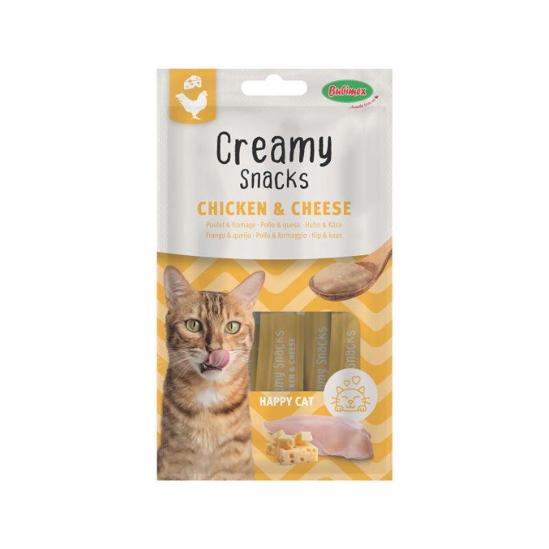 BUBIMEX CREAMY SNACK LIQUIDO GATO POLLO Y QUESO 12 X 60 G
