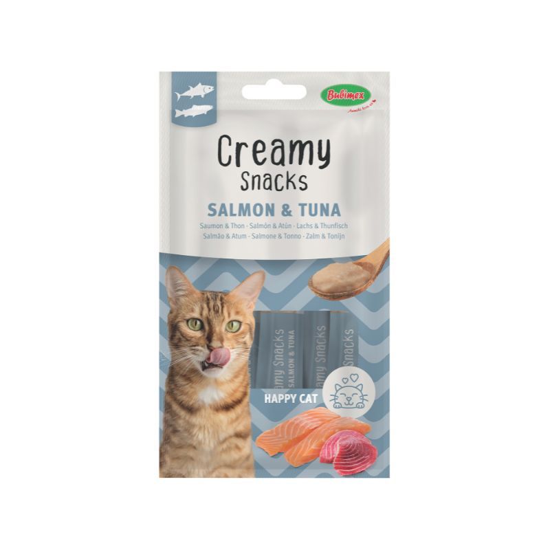 BUBIMEX CREAMY SNACK LIQUIDO GATO SALMON Y ATUN 12 X 60 G