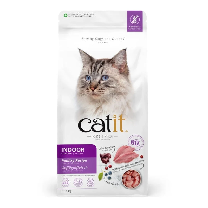 CATIT PIENSO GATOS RECETA DE AVES INDOOR ESTERILIZADOS 2 KG