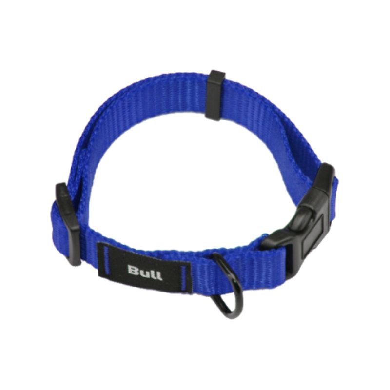 COLLAR PERROS LISO AZUL BULL