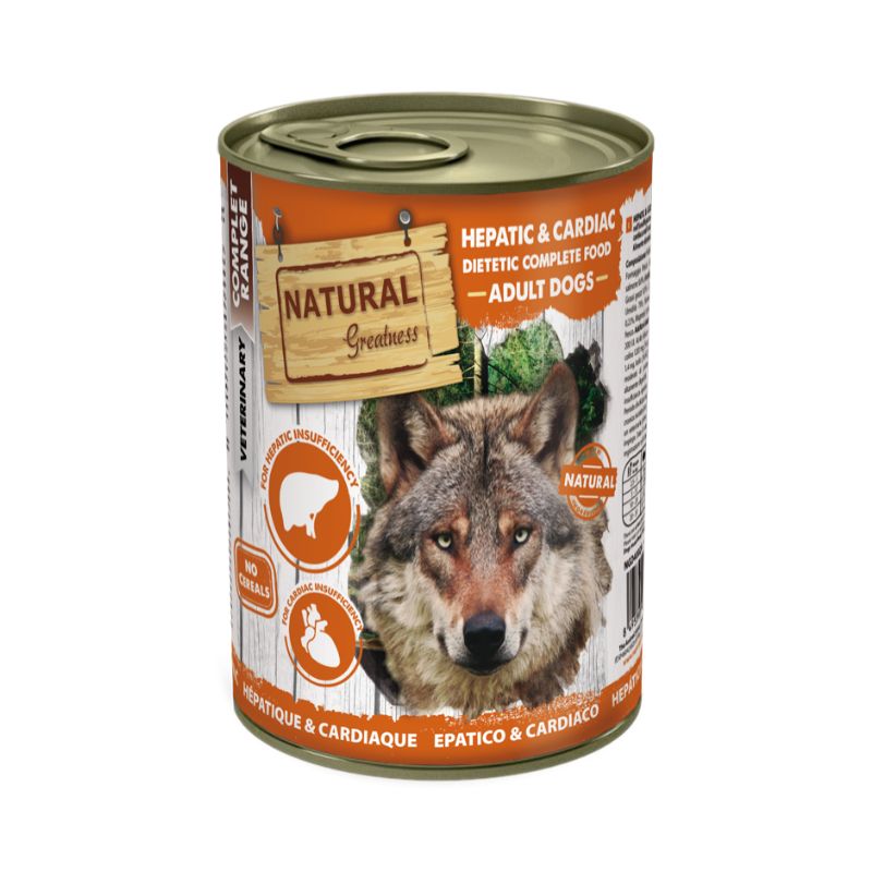COMIDA HUMEDA PERROS NATURAL GREATNESS HEPATIC & CARDIAC 6X400 GRAMOS
