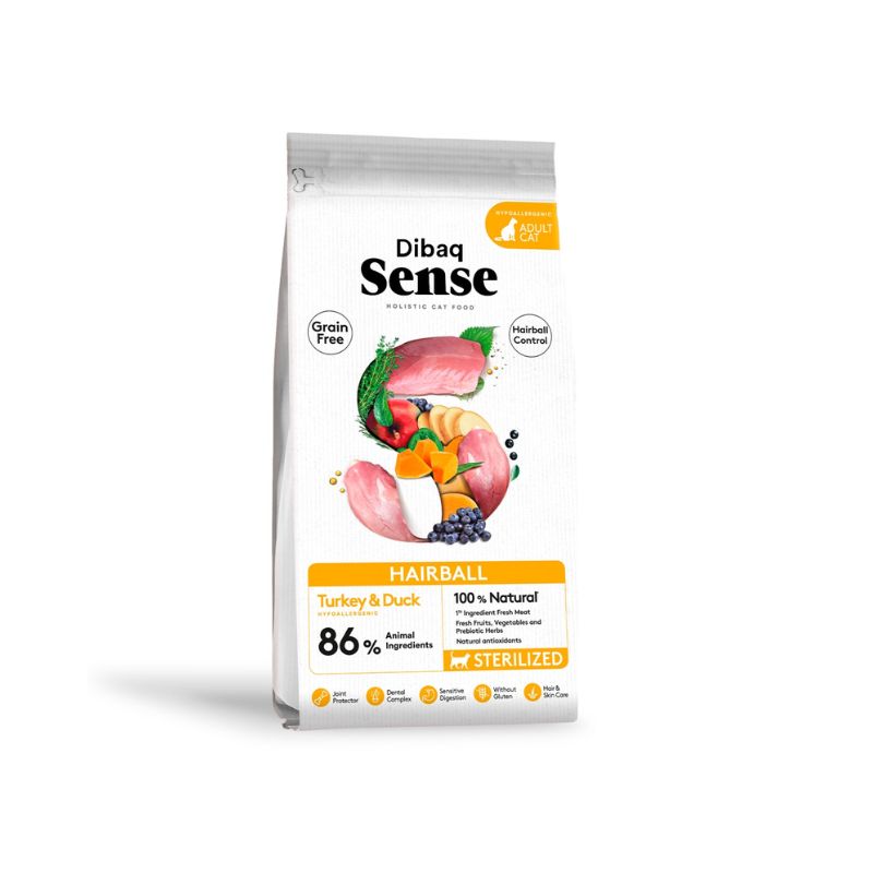DIBAQ SENSE GRAIN FREE GATOS HAIRBALL 6 KG