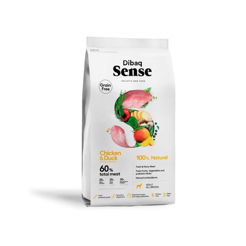 DIBAQ SENSE GRAIN FREE POLLO Y PATO PERRO 12 KG