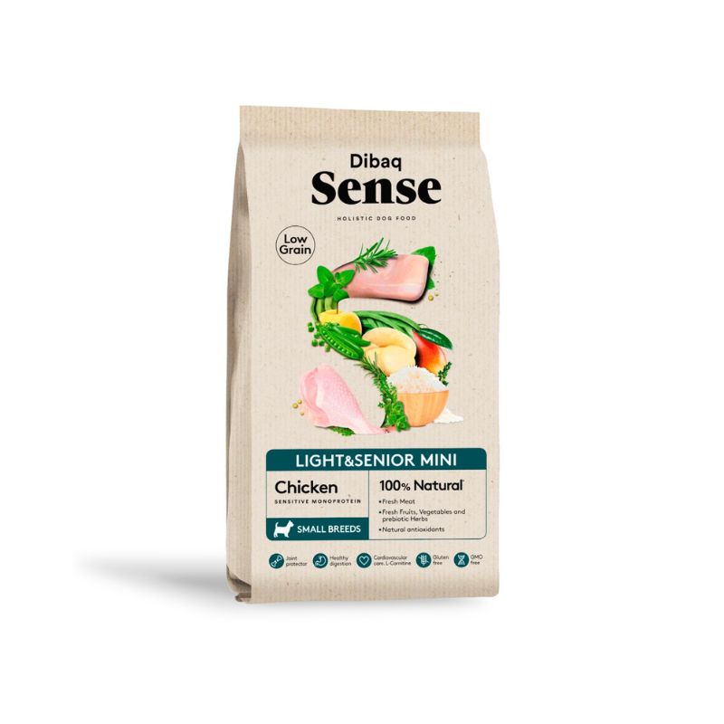 DIBAQ SENSE LOW GRAIN POLLO LIGHT SENIOR MINI 2 KG