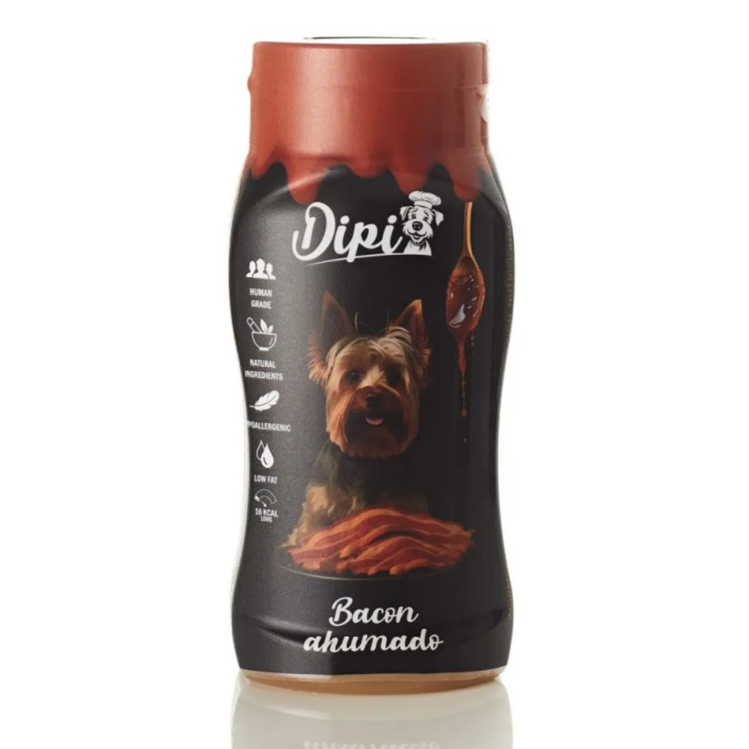 DIPI SALSA NATURAL PARA PERROS BACON AHUMADO 300 ML