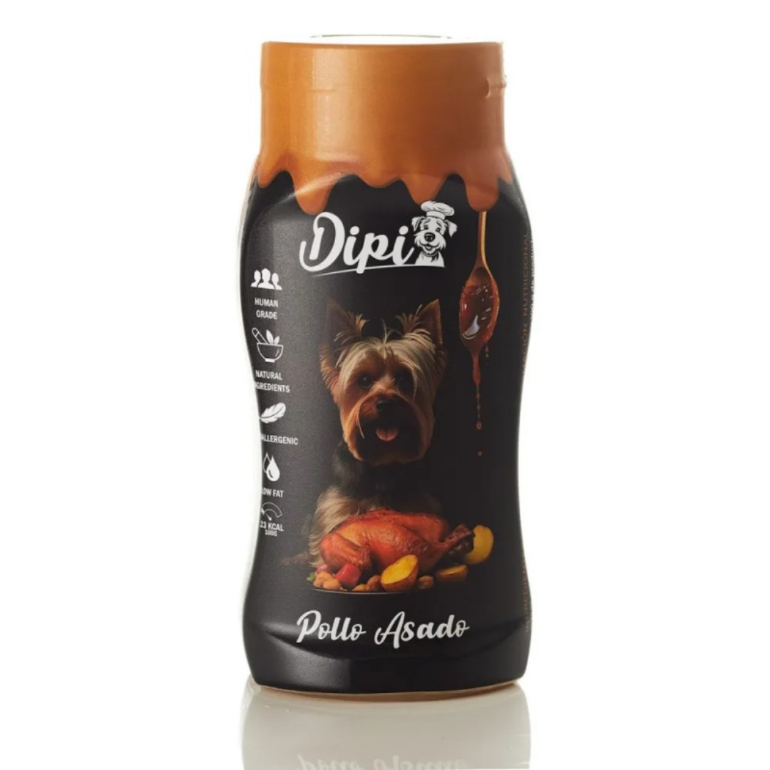 DIPI SALSA NATURAL PARA PERROS POLLO ASADO 300 ML