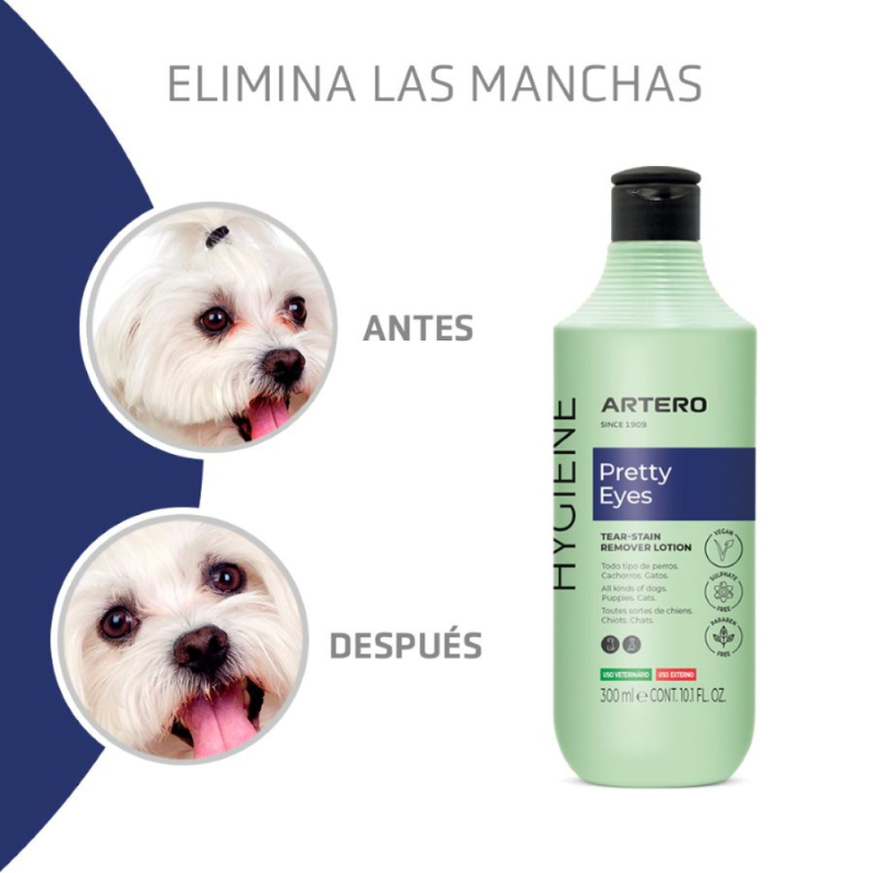 LIMPIADOR LAGRIMAL ARTERO PRETTY EYES PARA PERROS Y GATOS 300 ML