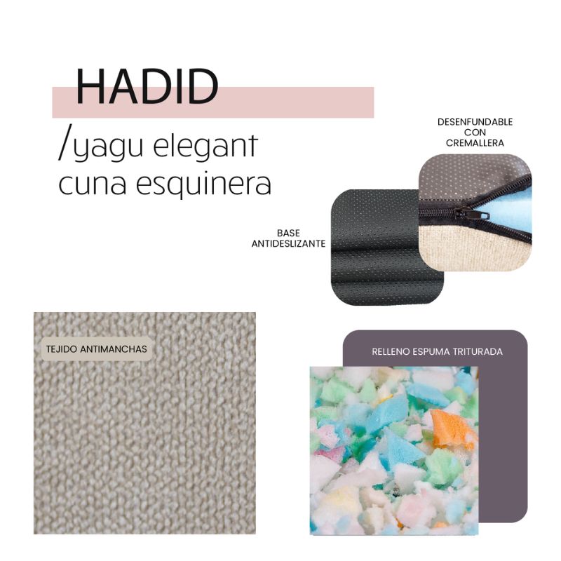 CAMA PARA PERROS ESQUINERA HADID YAGU 80 x 60 x 20 CM