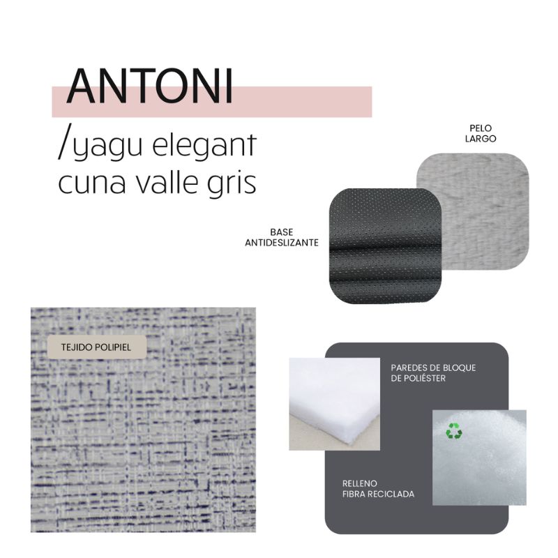 CAMA PERROS COSMO ANTONI GRIS YAGU