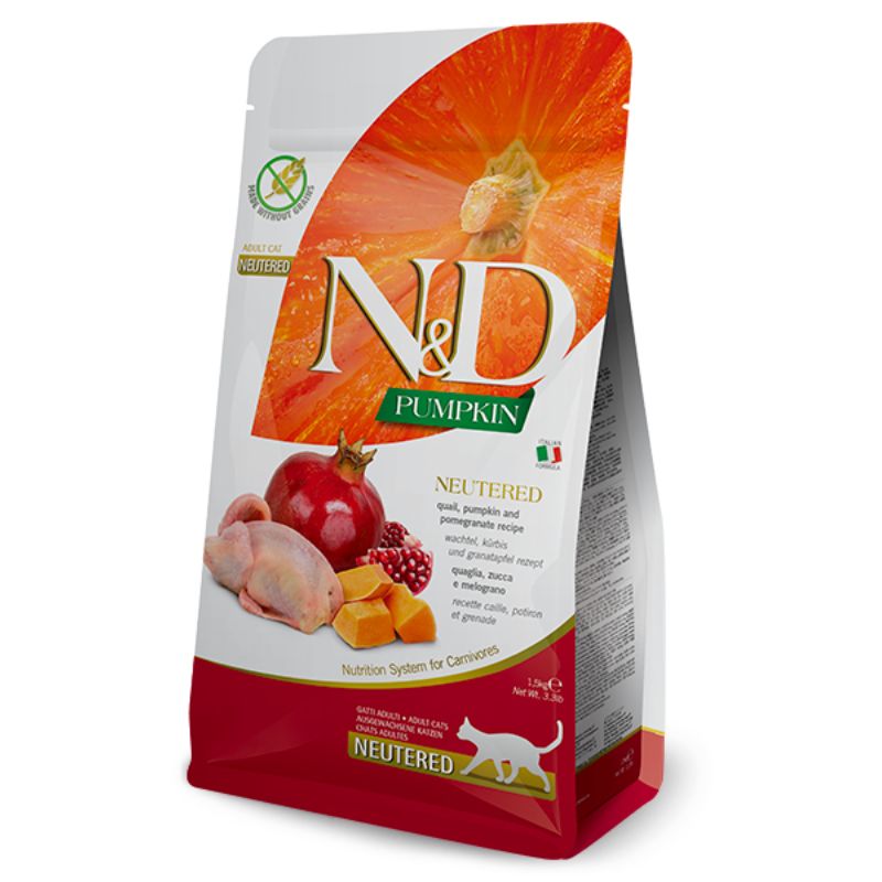 FARMINA ND GATO PUMPKIN NEUTERED CODORNIZ 1,5 KG
