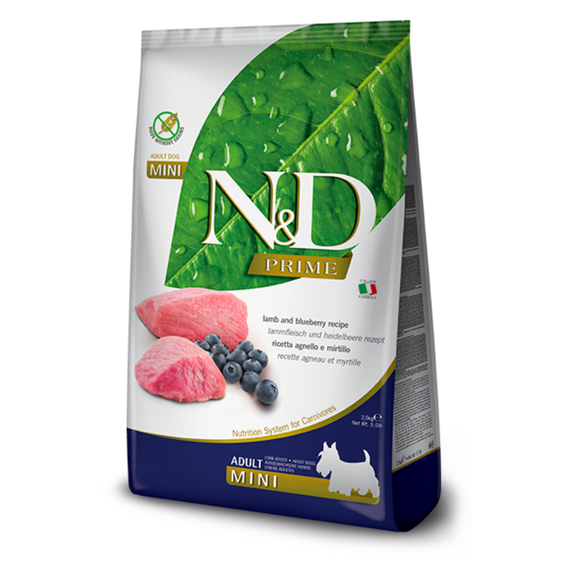 FARMINA ND PERRO PRIME CORDERO Y ARANDANOS ADULT MINI 2,5 KG