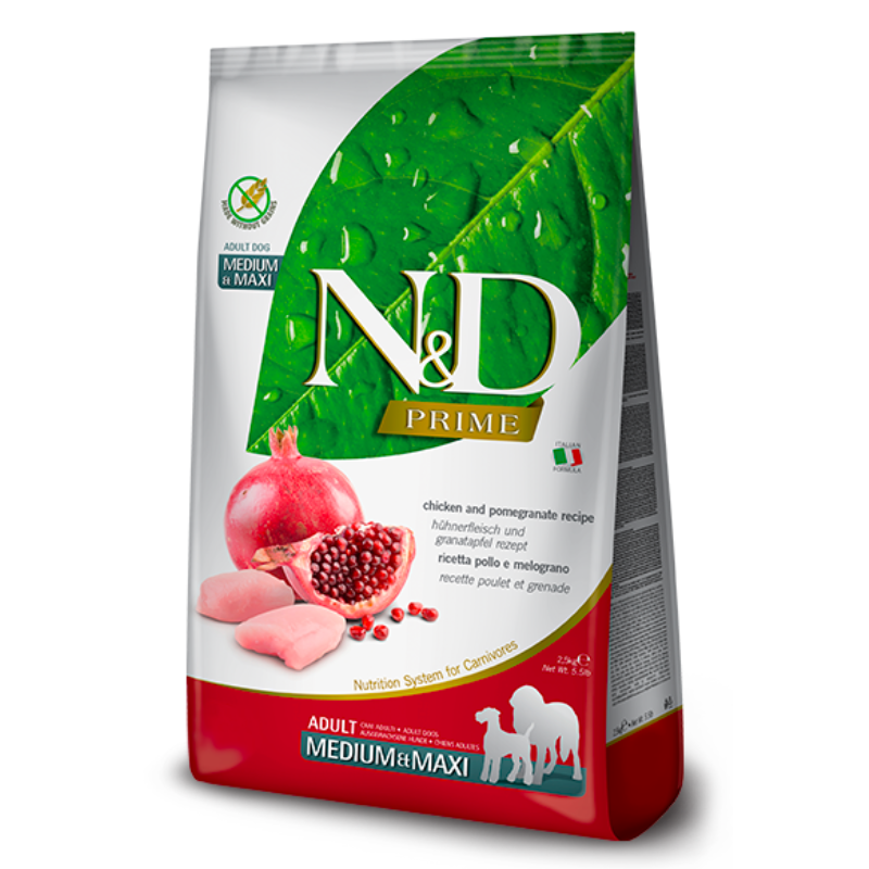 FARMINA ND PERRO PRIME POLLO Y GRANADA ADULT MEDIUM MAXI 12 KG