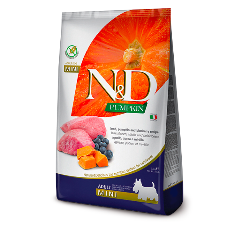 FARMINA ND PERRO PUMPKIN CORDERO Y ARANDANOS ADULT MINI 7 KG