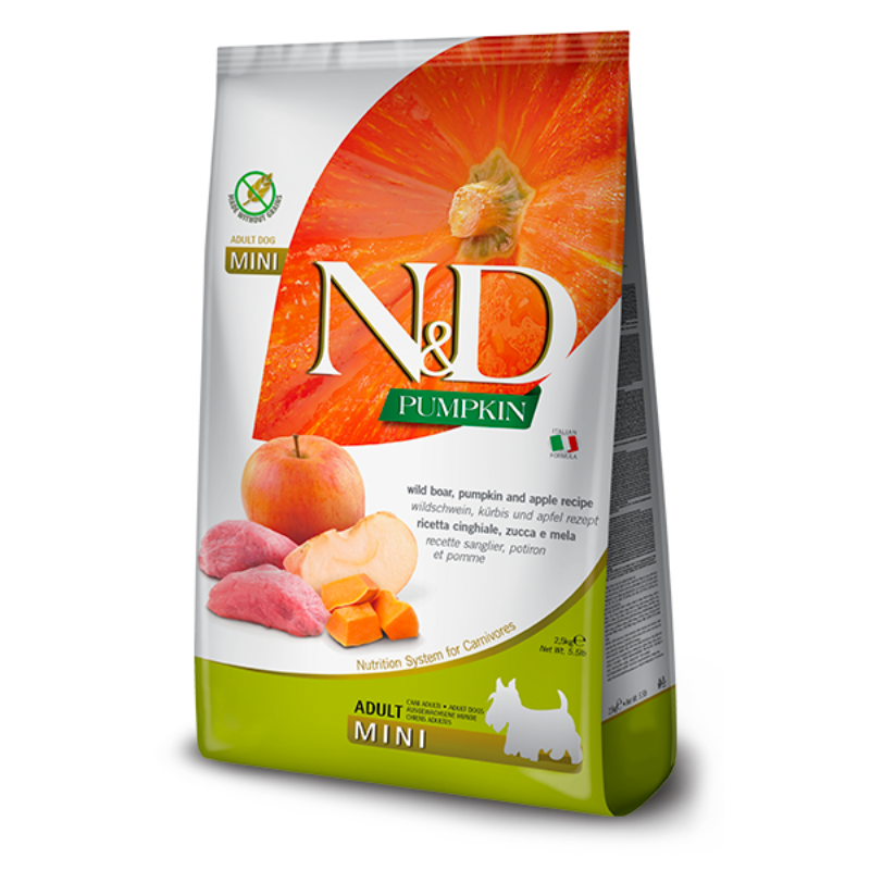 FARMINA ND PERRO PUMPKIN JABALI Y MANZANA ADULT MINI 7 KG